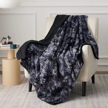 Cross-border blanket PV velvet tie-dyed double-sided blanket artificial fur lamb velvet foreign trade shawl cover blanket Amazon