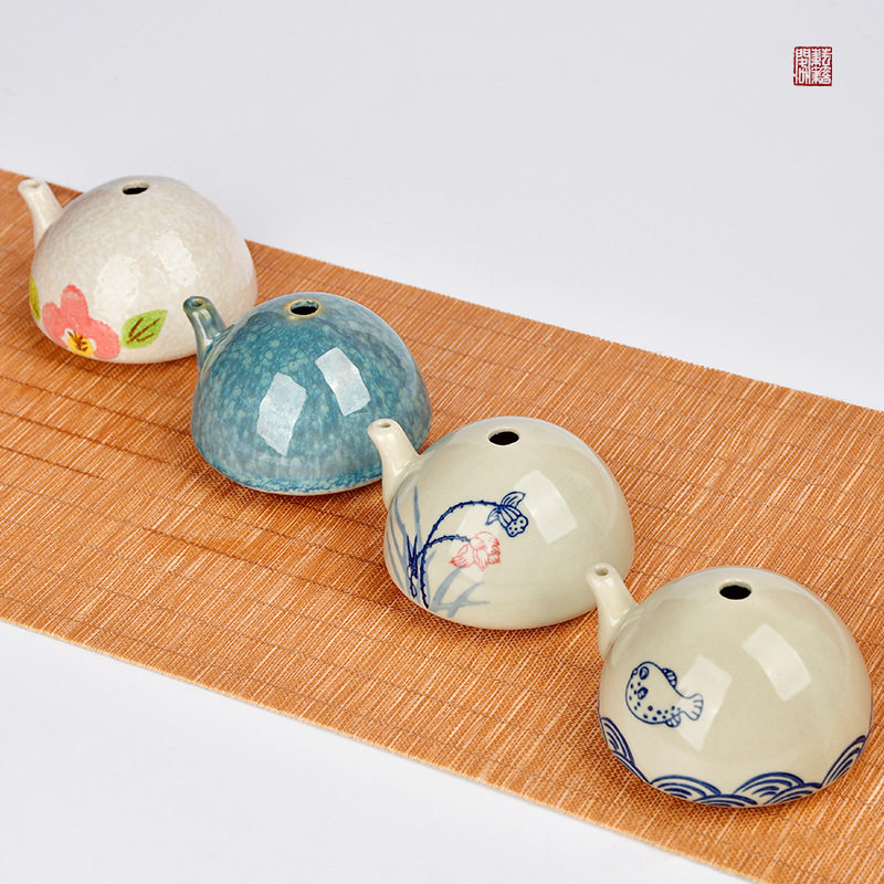 Jingdezhen Ceramic Inkstone Drop Four Treasures of the Study Water Drop Grinding Ink Strips Calligraphy Calligraphy and Painting Chinese Painting Grinding Ink Inkstone Dripper