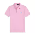 Pink polo blue label