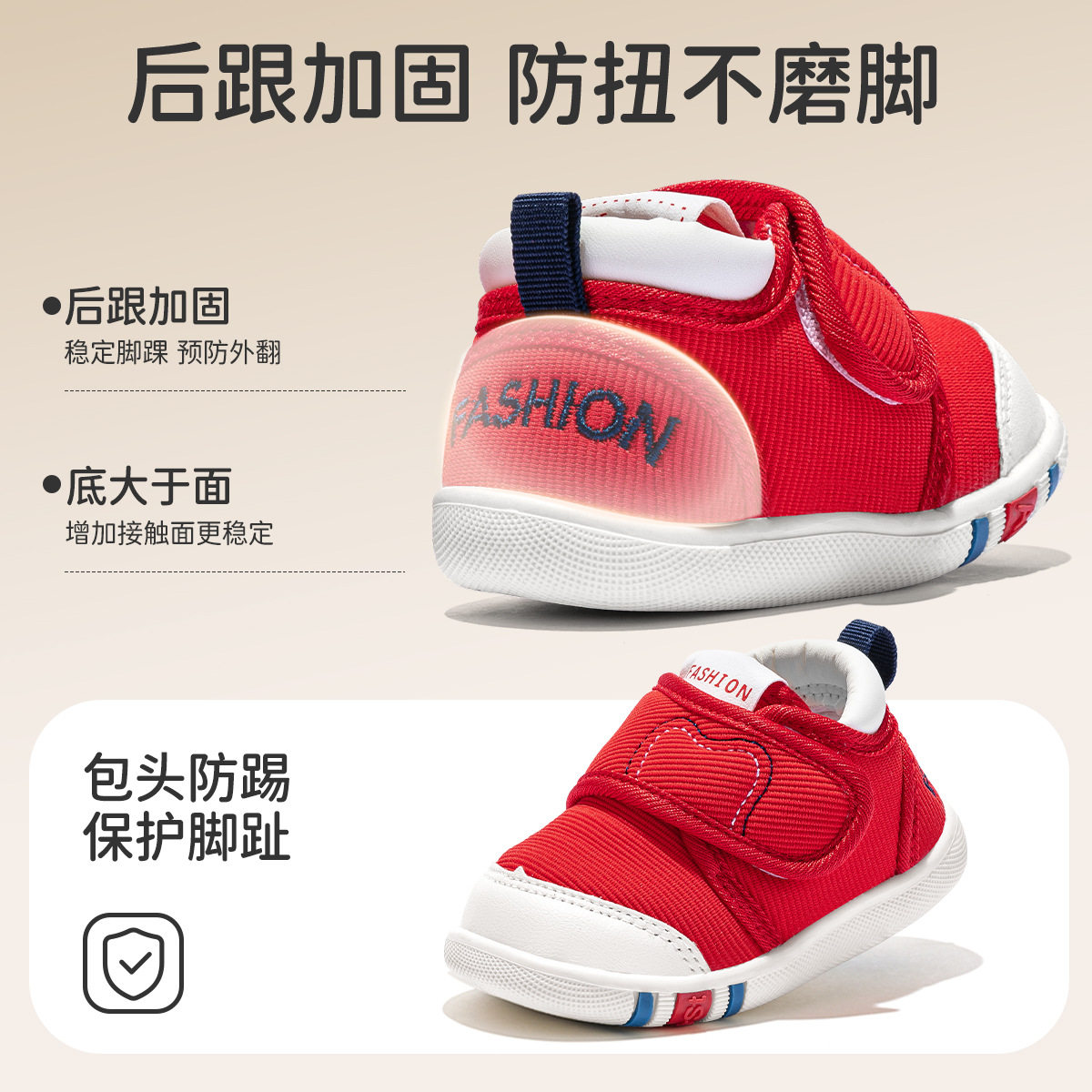 Jingqi Kidsren's Toddler Shoes, Girls' and Boys' Shoes, Spring and Autum Baby Shoes for Ages 1 to 3, Soft-Soled Anti-Slip Kidsren's Stable Shoes