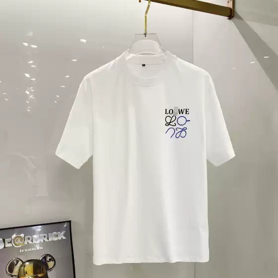 Premium European Style Crew Neck Short Sleeve T-Shirt with Letter Print - New Trendy Brand High-Quality Combed Cotton Slim Fit Couple Tops
