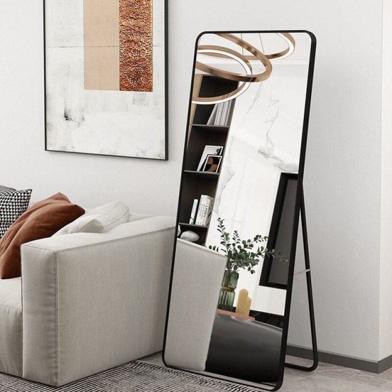 Dressing Mirror, Home Full-Length Mirror, Wall-Mounted, Girls' Bedroom Dressing, Vertical Floor-Standing Fitting Mirror, Non-Deformable