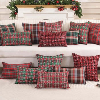 2025 New Cross-Border Christmas Pillow Cushion Hot Sale Factory Ready Sofa Atmosphere Decoration Holiday Snowflakes