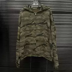 24 Autumn Camouflage Hooded Sweatshirt Women's Retro Niche Airborne Special Forces Zipper Jacket