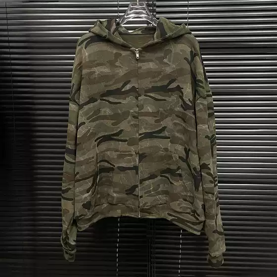 24 Autumn Camouflage Hooded Sweatshirt Women's Retro Niche Airborne Special Forces Zipper Jacket