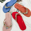 New Rhinestone Flip-Flops Women's Summer Flat Sandals and Slippers Rhinestone Chain Beach Slippers Wedge Heel Outer Wear Clip Slippers