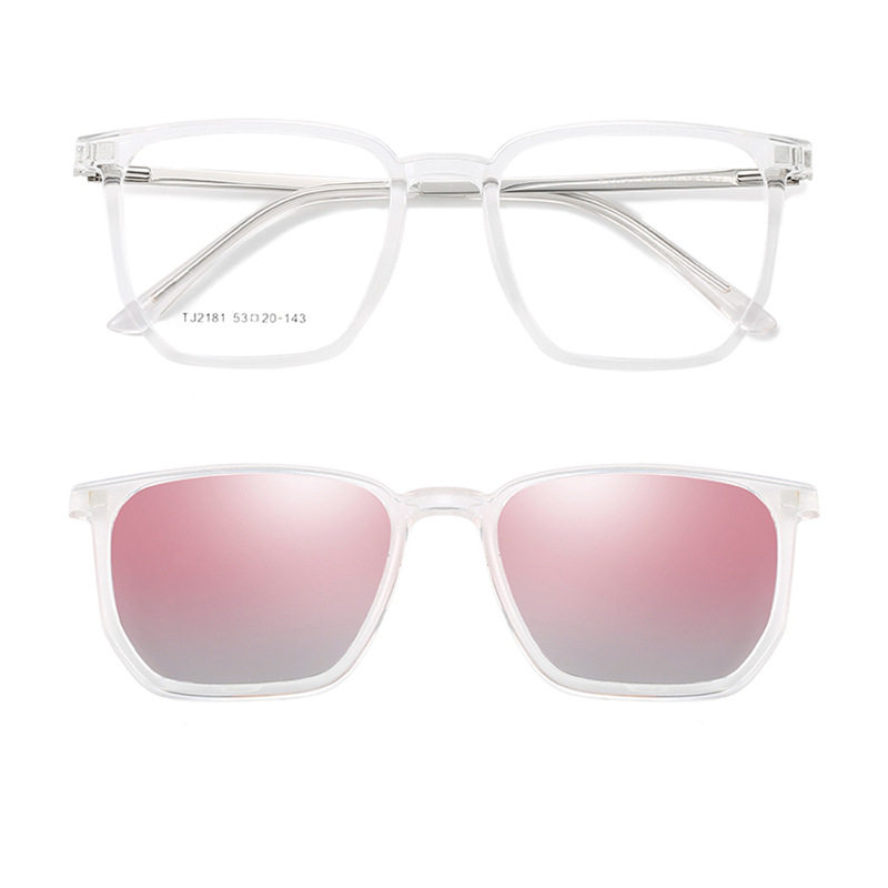 Polarized Magnetic Glasses Retro No-degree Myopia Glasses Frame Magnetic Clip-on Sunglasses Simple Colorful Sunglasses