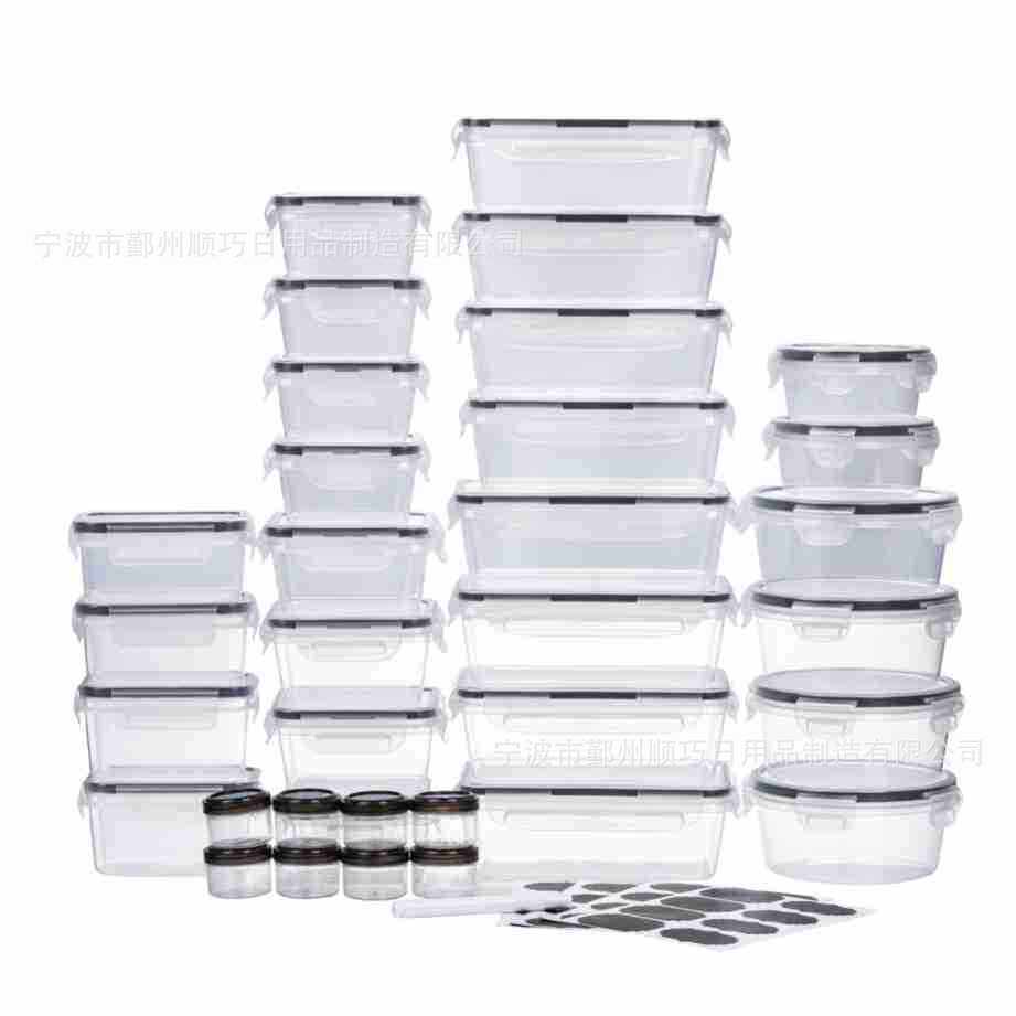 Customized Cross-Border Kitchen Camping Style Pp Food-Grade Refrigerator Storage Microwave Freezer Stall Transparent Fresh-Keeping Lunch Box