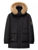 Extremely cold thickened cap design with removable raccoon fur collar high efficiency cold long down jacket.