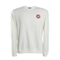 White sweatshirt with red label