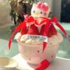 2026 Christmas Hellokitty Strawberry Bow Cake Bowl 4.5inch Creative Strawberry Decorated Cake Bowl
