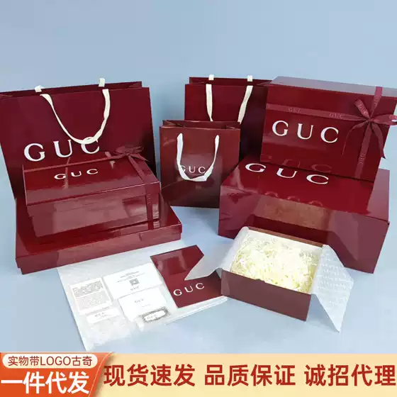 A generation of GU ancient new paper bag red packing box handbag perfume belt scarf bag box in stock