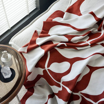 Ff21 Pea Knit Blanket Hotel Leisure Throw Blanket Homestay Decoration