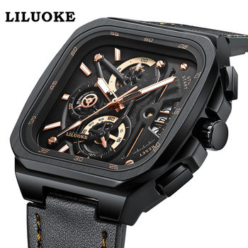 A Single-Piece Quartz Non-Mechanical Watch for Men with Luminous Waterproof Feature, Square Men's Watch with Large Dial