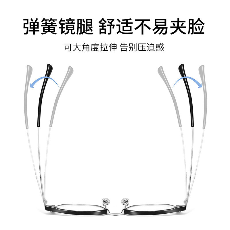 Business pure titanium glasses frame anti blue light 122214 half frame eyebrow glasses men Danyang myopia glasses frame wholesale