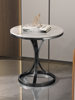 Light Luxury Slate Side Table, Small Coffee Table, Marble Living Room Sofa Corner Table, Simple Movable Balcony Small Round Table Side Cabinet