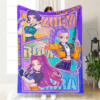Kpop Hunter Witch Group Sofa Cover Blanket Nap Blanket Digital Printing Manufacturer Flannel Blanket Cross-Border Dropshipping