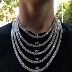 European and American Cross-Border Popular Hip-Hop Zircon Tennis Necklace Jewelry Accessories for Women, High-End Jewelry Full of Diamonds, Men's Necklace