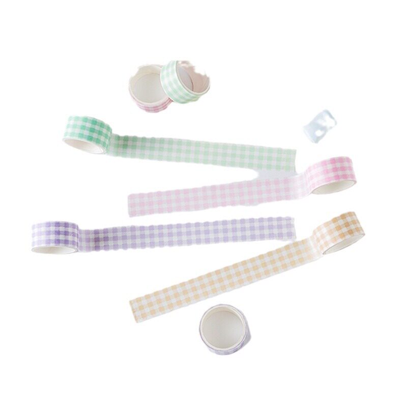 AGUGU Japanese Plaid ins hand account tape Plaid diy hand account material sticker set and paper tape wholesale