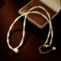 18k gold electrophoresis 2mm beads [necklace]