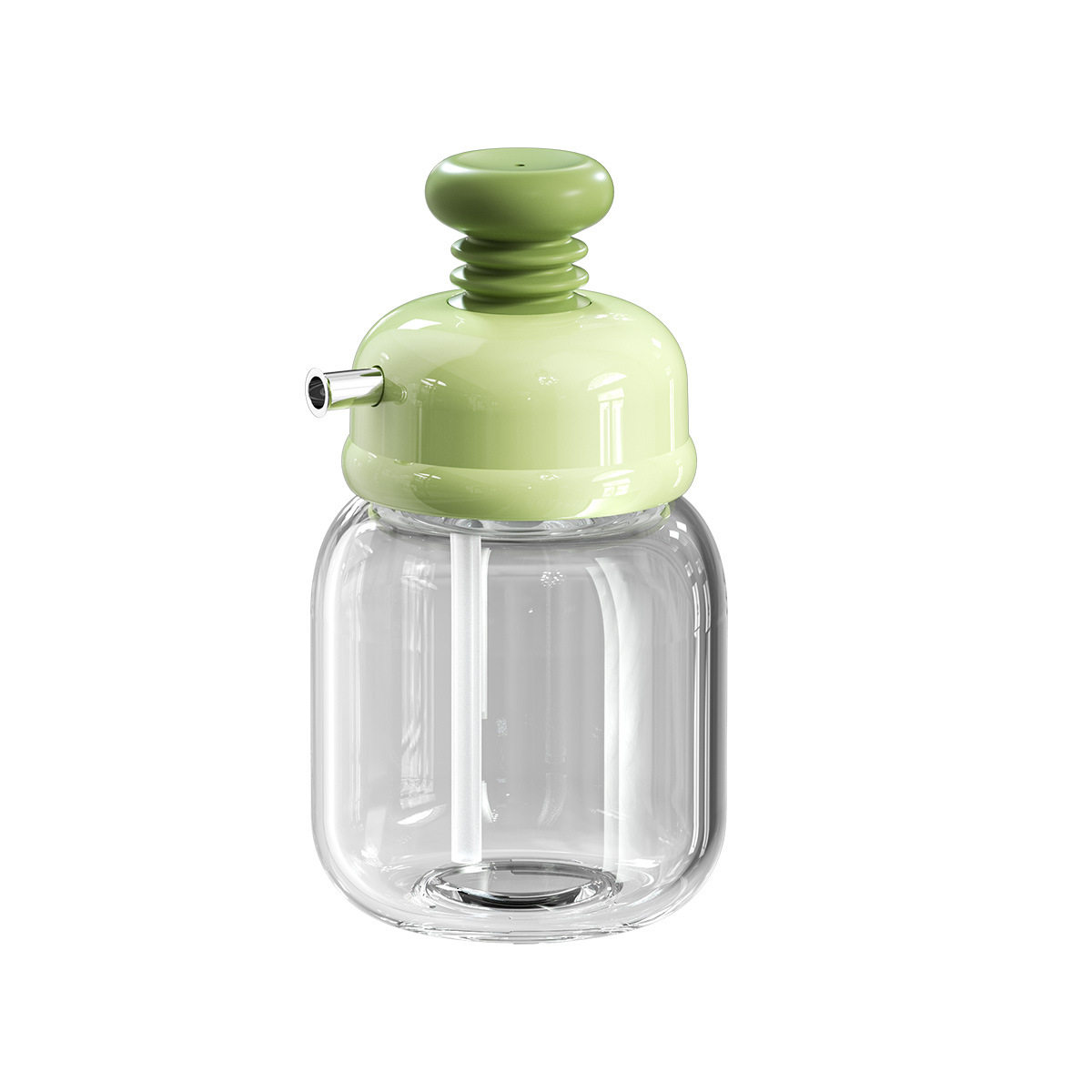 Press-Type Oil Control Dispenser for Sesame Oil and Vinegar, Glass Small Oil Bottle, Non-Stick Oil, Dumpling Vinegar Bottle for Restaurant Use