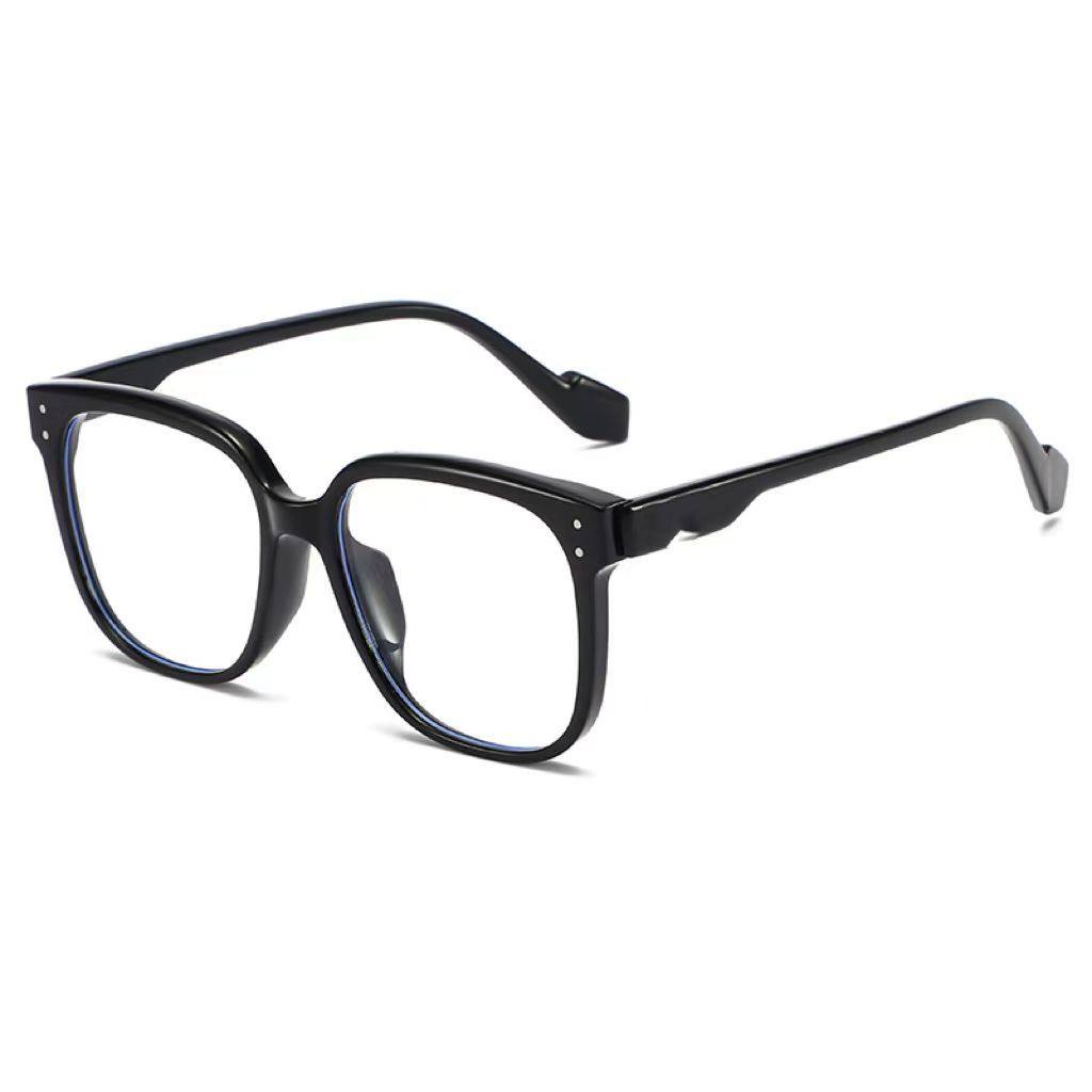 Fashionable Black-Framed Glasses for Women Can Be Equipped with Prescription Myopia Lenses Without Makeup, Anti-Blue Light Eye-Frame Frames for Big Faces