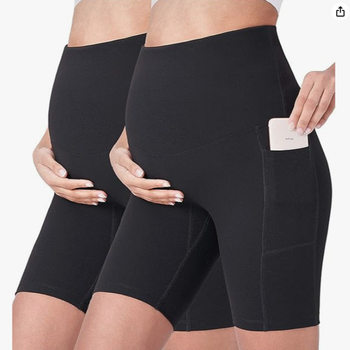 Dynamic Pregnant Women Yoga Shorts Belly Comfortable Bicycle Sports Dynamic Pregnant Women Fitness Shorts with Pocket 8 