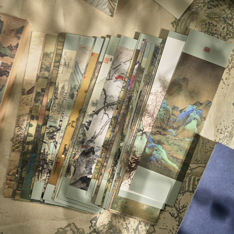 Danqing silk book classical Chinese style paper bookmark student retro style artistic card Journal material reading book page