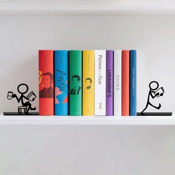 Manufacturer Sells Metal Hollow Bookends L-Shaped Book Lovers Decorative Iron Bookends Desktop Bookshelf Storage Book Clips Stationery