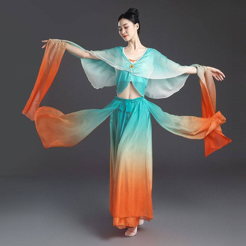 Classical Dance Performance Costume for Women, Dunhuang Feitian Performance Outfit, Ancient Style Exotic Flowing Set, New Model for Practice and Art Exam