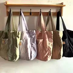 Kahato Tote Bag Washed Distressed Handbag Student School Bag Men's and Women's Workwear Style Ins Magazine Bag Shoulder Bag