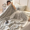 Scandinavian Style Class a Double-Sided Warm Plush Blanket Cashmere Sofa Blanket Cover Blanket Nap Shawl Blanket Anti-Static