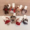 Korean Style Autumn and Winter Cotton Doll Hair Ring Children's Cute Small Animal Headband Girls' Pony Tail Rubber Tendon Christmas Headwear