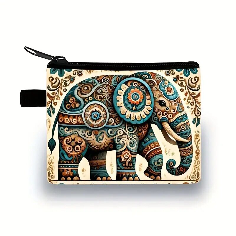 Retro Bohemian Style Women's Mini Coin Purse Zipper Bag Storage Bag Portable Personalized Card Holder Key Bag