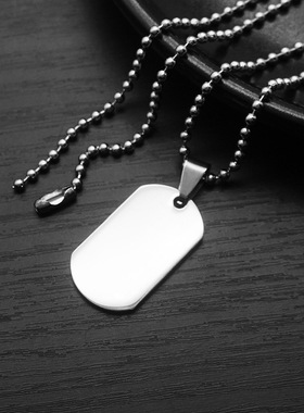 军牌项链朋克吊坠情侣嘻哈方牌