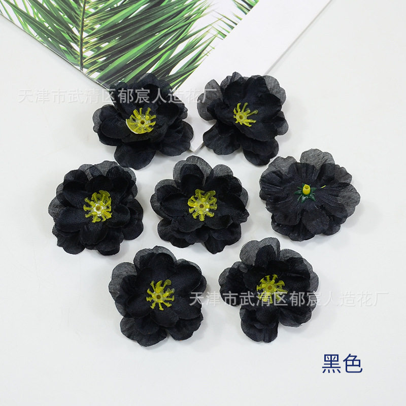 桃花花朵批发婚礼撒花簪花装饰梅花绢布花头舞蹈服道具花蛋糕假花