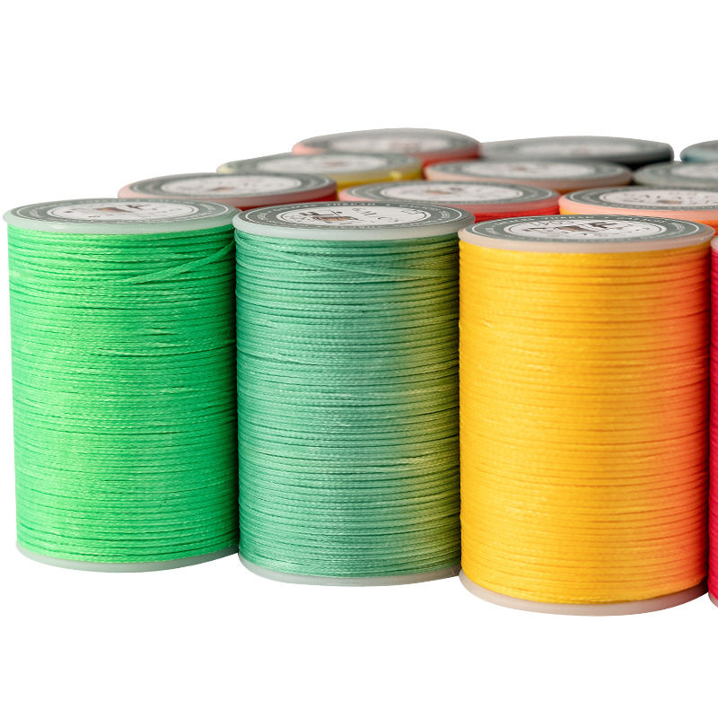 Manufacturer Wholesale 0.8mm Flat Wax Thread Handmade Polyester Thread High Strength Thread 16 Strands Horse Wax Thread Leather Goods Sewing Thread