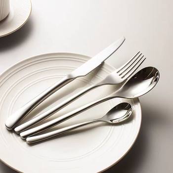 304 Thickened Stainless Steel Moonlight Knife, Fork and Spoon Hotel Western Restaurant Light Luxury High-end Tableware Steak Knife, Fork and Spoon suit