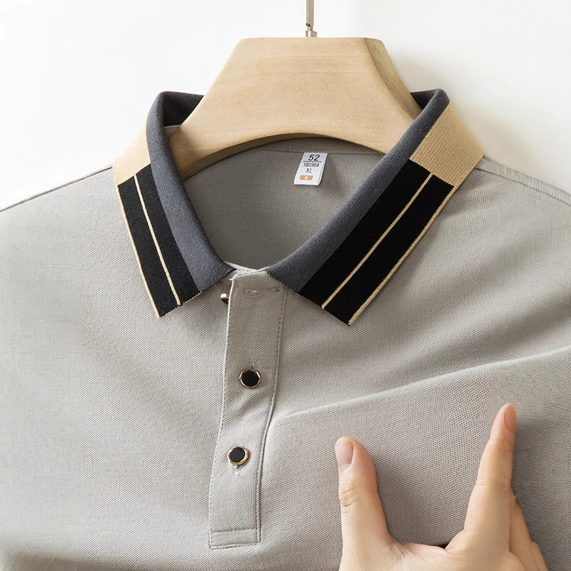 เสื้อโปโลแขนสั้นผู้ชายข้ามพรมแดนฤดูร้อนใหม่ปกธุรกิจสบายๆ อเน...