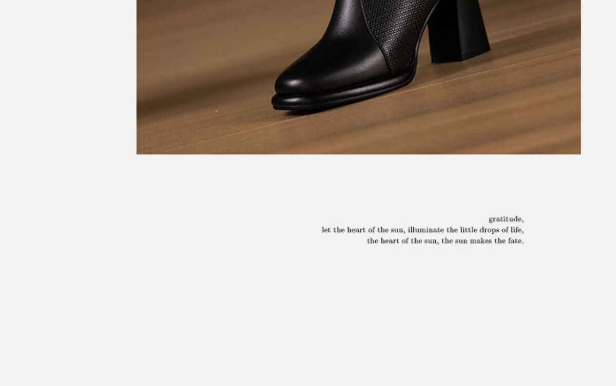 Boot nữ cổ thấp mũi tròn gót dày phong cách thanh lịch — màu đen, màu nâu