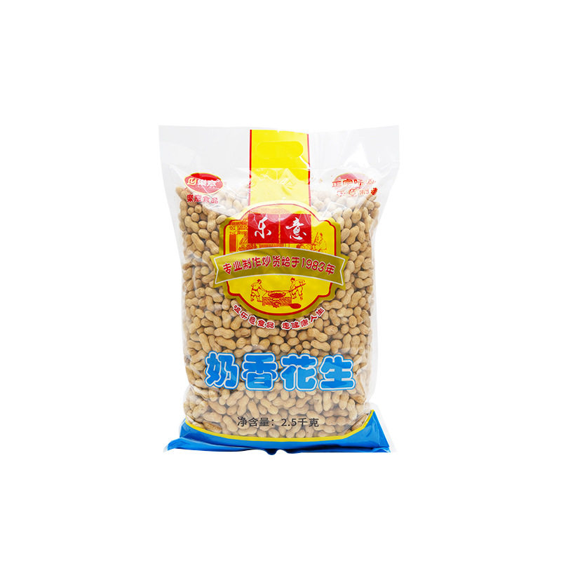 Le Yi Milk Flavor/Original Flavor Peanuts 2.5kg 2.5kg Bags Factory Direct Wholesale Snacks New Year Goods Bulk Pack