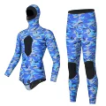 Camouflage blue two-piece set