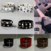 New Cool Girl Punk Leather Rivet Bracelet Personalized Skull Street Dance Accessories Hip-hop Bracelet Wide Bracelet Trendy Men