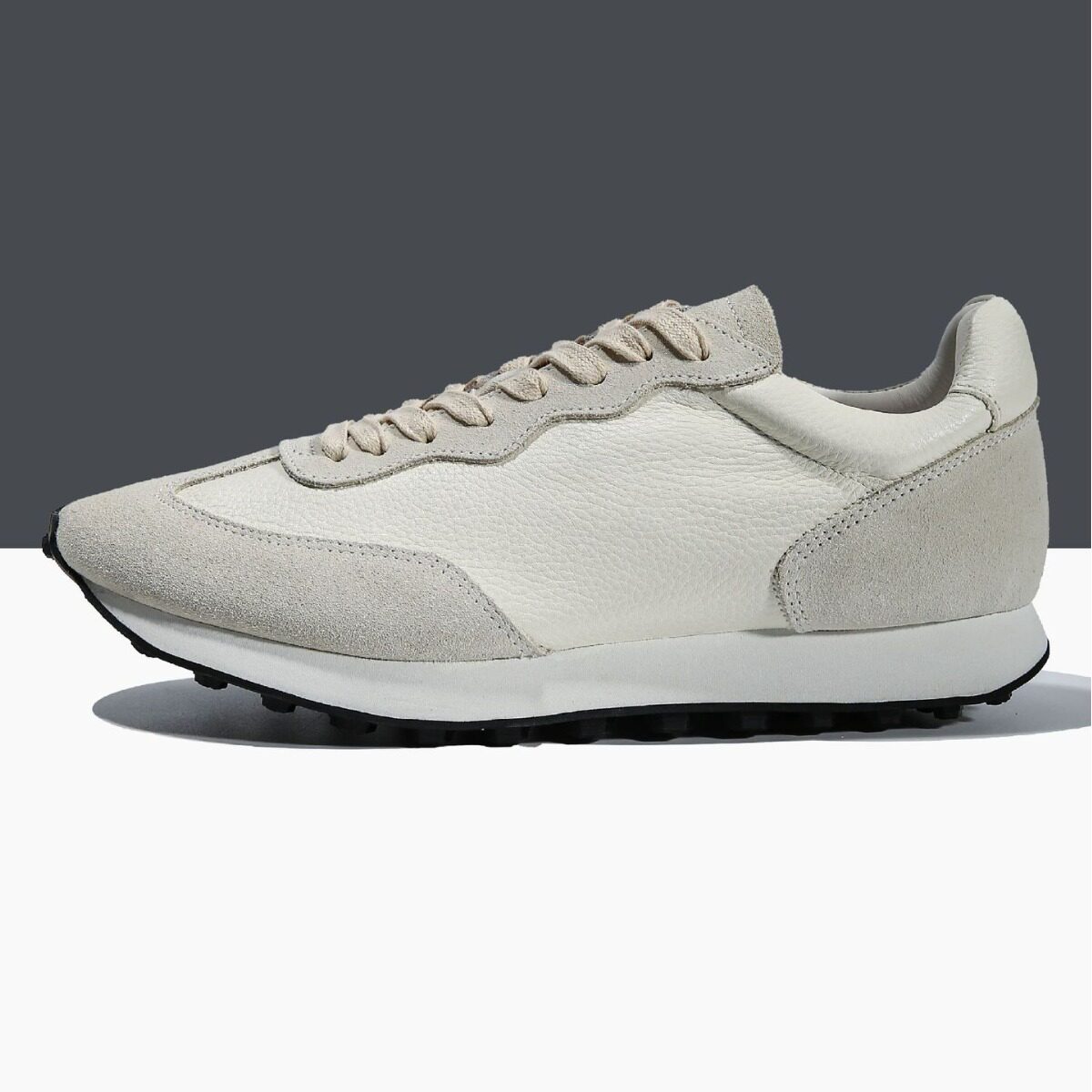 Giày sneaker nam da bò thật phối âu phong cách thể thao — Màu trắng
