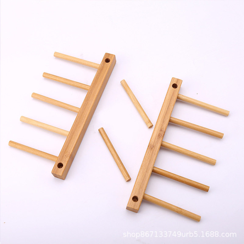 Bamboo Plate Display Bracket Storage Rack Water Cup Plate Drain Bowl Rack Storage Rack Tea Cake Supermarket Ceramic Plate Rack