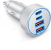 Cross-Border Hot-Selling Aluminum Alloy Car Charger One-To-Four Fast Charging Dual Qc3.0 Metal Car Charger High Power
