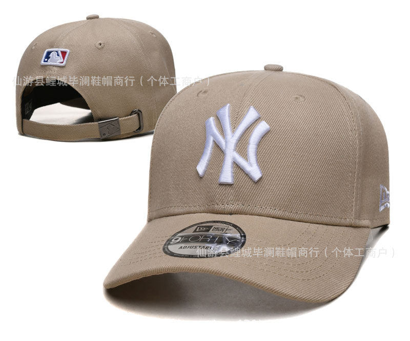 Korean-style NY sunshade crooked cap high quality baseball cap Yankees embroidered hard-top men's and women's all-match sports cap