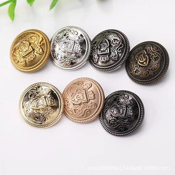High-end metal hand-stitched button button British Double Lions Academy Crown Button Coat Trendy Buttons for Trendy Coat