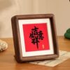 Black Walnut Mortise and Mortise Solid Wood Desktop Ornaments Calligraphy Mini Photo Frame Set Table Chinese Style Picture Frame Mini Wooden Frame Mounting