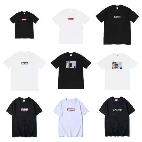 Cross-Border American Fashion Supreme Funny Box Classic Letter Print Loose Short-Sleeved Street American T-Shirt Half-Sleeved